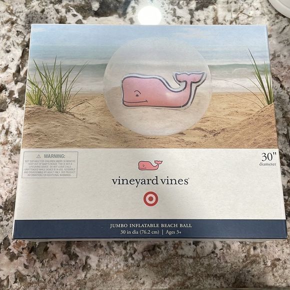 Vineyard Vines Pink Whale Beach Ball - Picture 2 of 3